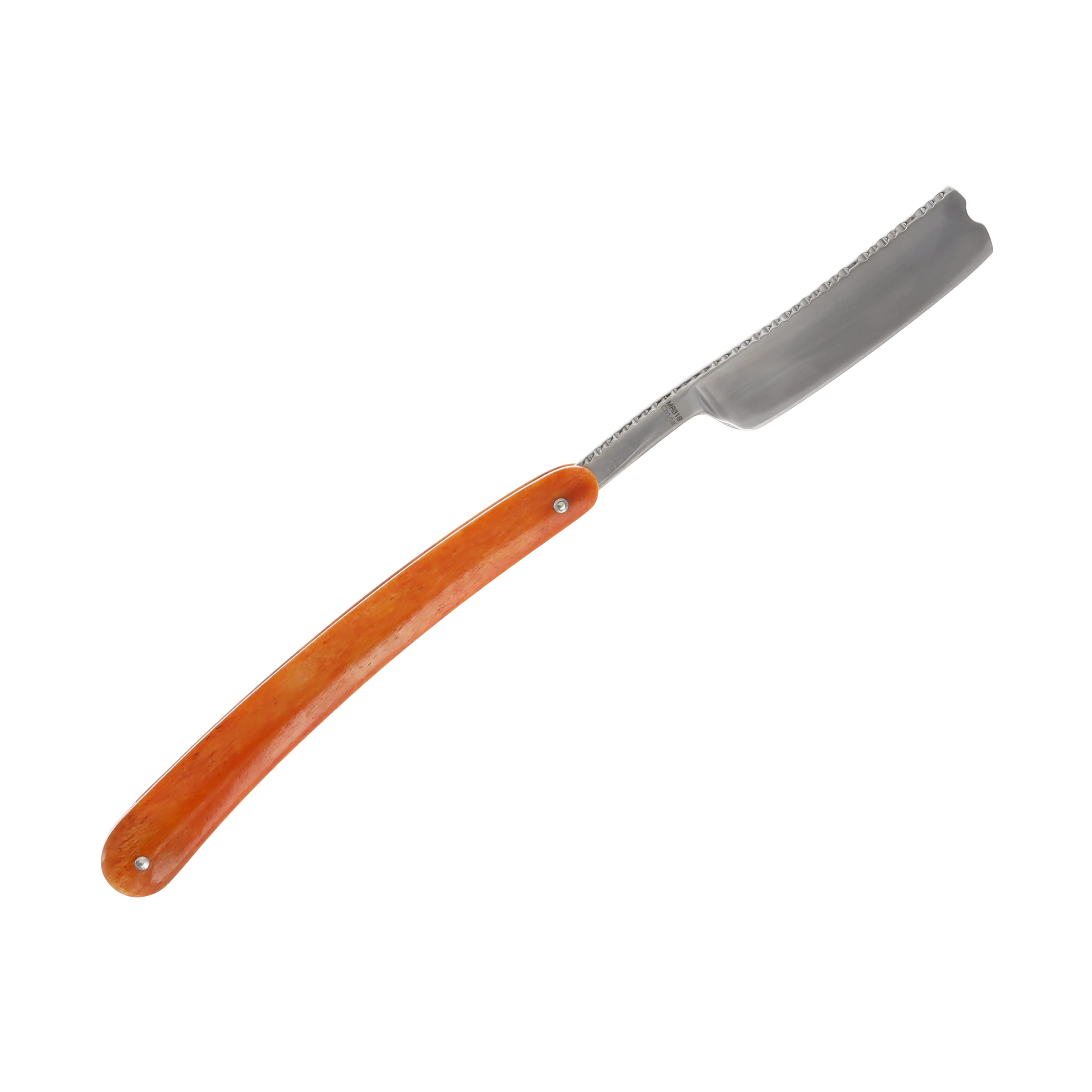Marbles Orange Smooth Bone 3in Straight Razor Folding Knife MR319 View 2