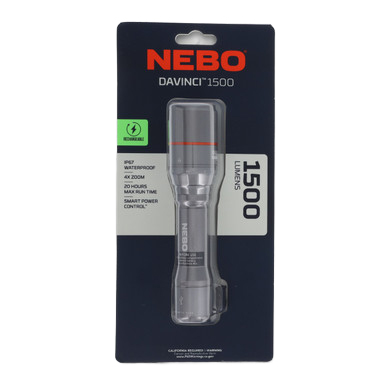 NEBO DaVinci 1500 Flashlight Gray 1500 Lumens 4 Settings View 12