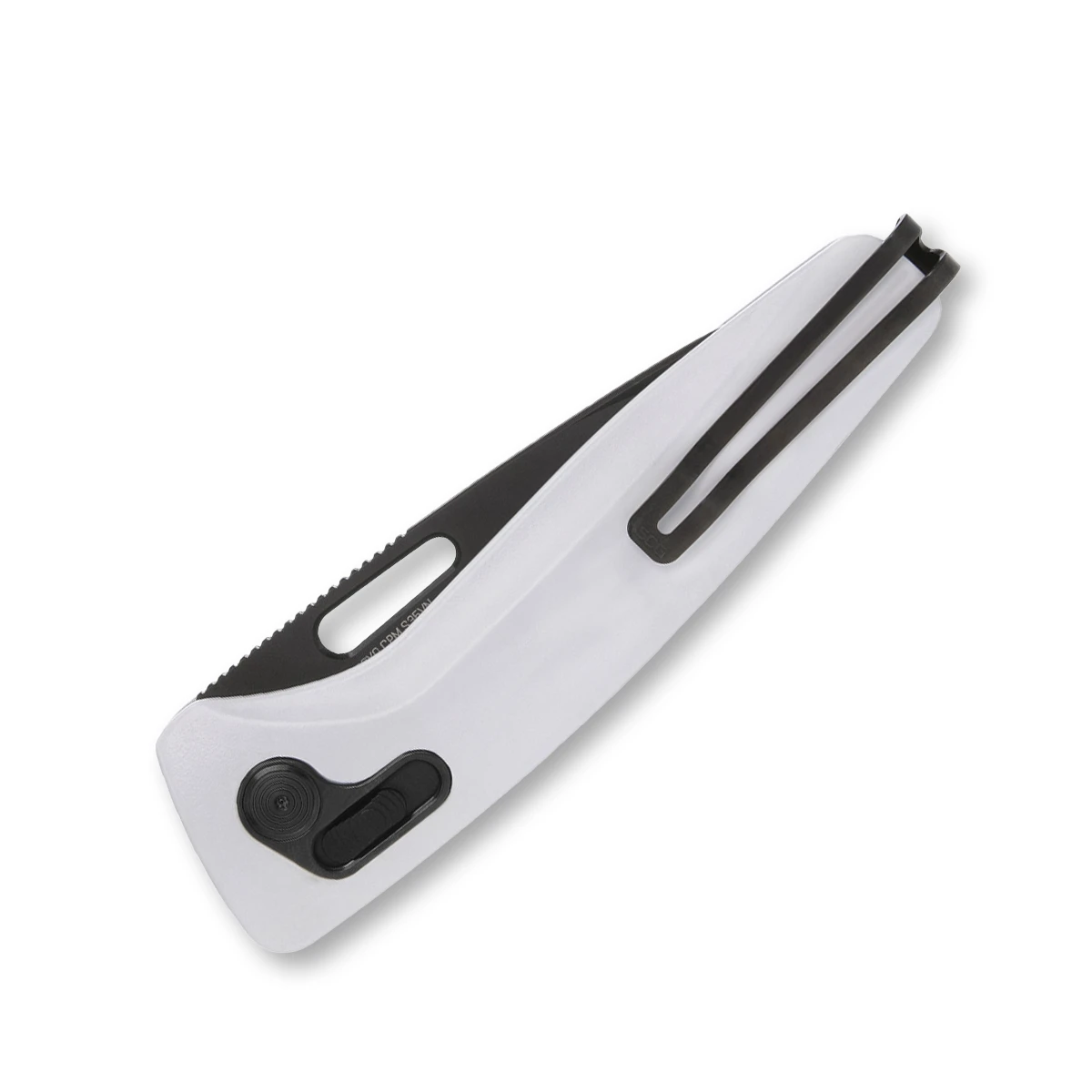 SOG One Zero XR White – Black 3.11 Inch Plain Black TiNi Clip Point SOG12730557 View 3