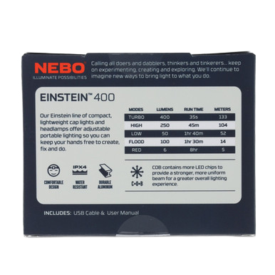 NEBO Einstein 400 Rechargeable Headlamp Grey 400 Lumens 5 Modes View 5