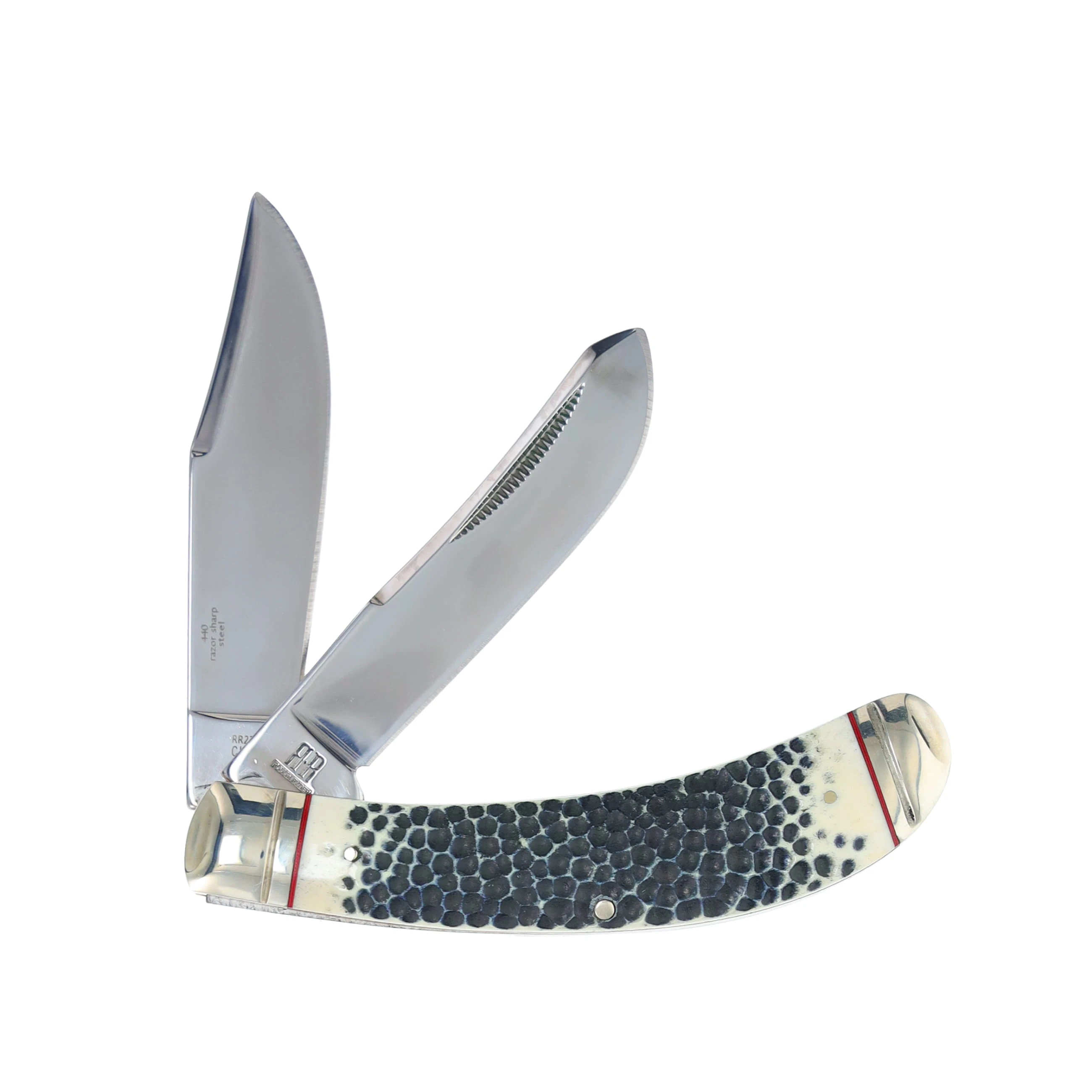 Rough Ryder Buckshot Bone Bow Trapper Folding Knife RR2322 View 2