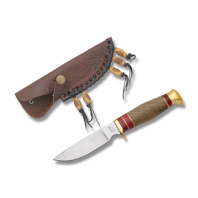 Frost Trophy Stag Walnut Hunter Fixed Blade Knife FRTS207 View 1