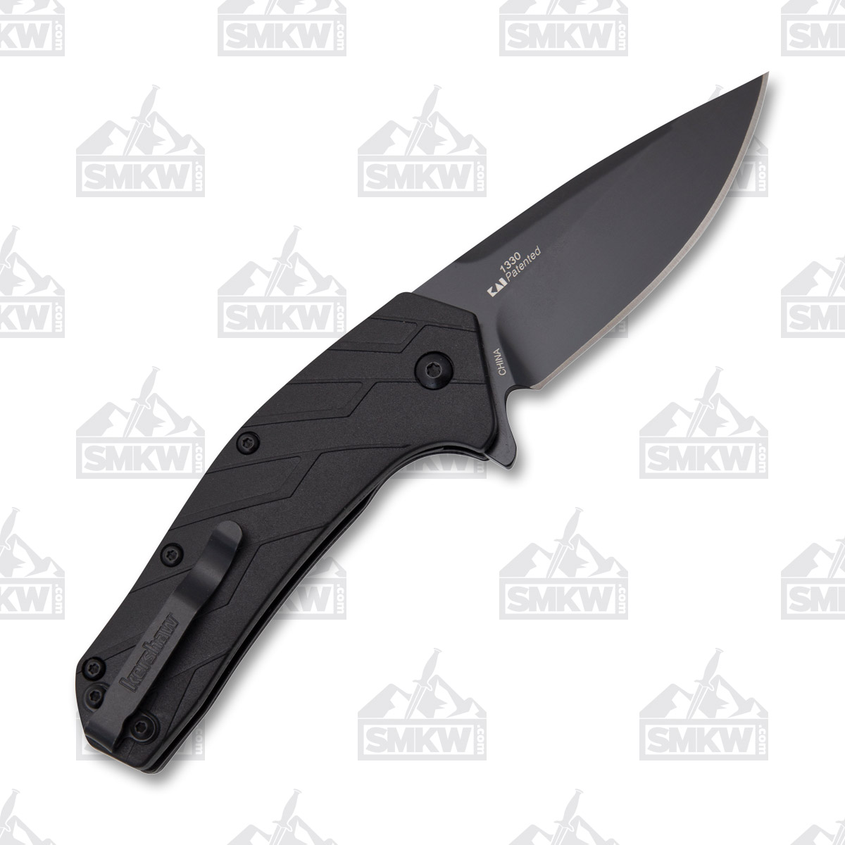 Kershaw Flock Folding Knife 2.87in Black Oxide Drop Point Blade KS1330 View 3