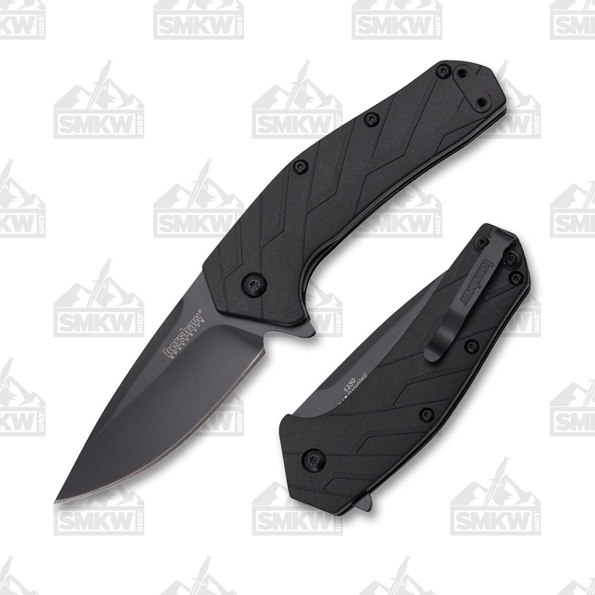 Kershaw Flock Folding Knife 2.87in Black Oxide Drop Point Blade KS1330 View 1