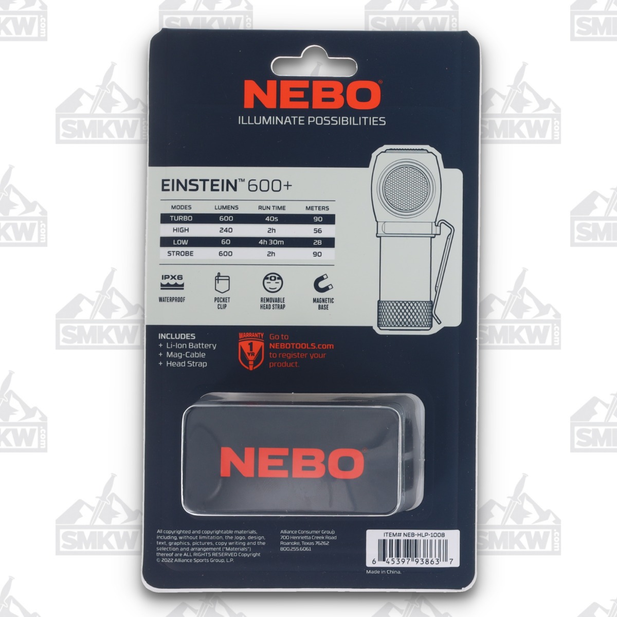 NEBO EINSTEIN 600 Headlamp Grey 600 Lumens 4 Settings NEB-HLP-1008 View 18
