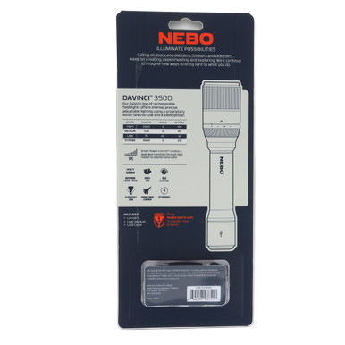NEBO Davinci 3500 Flashlight Gray 3500 Lumens 4 Settings View 12