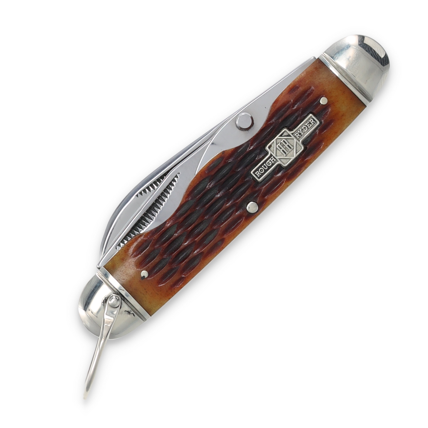 Rough Ryder Amber Jigged Bone Utility Knife RR533 View 3