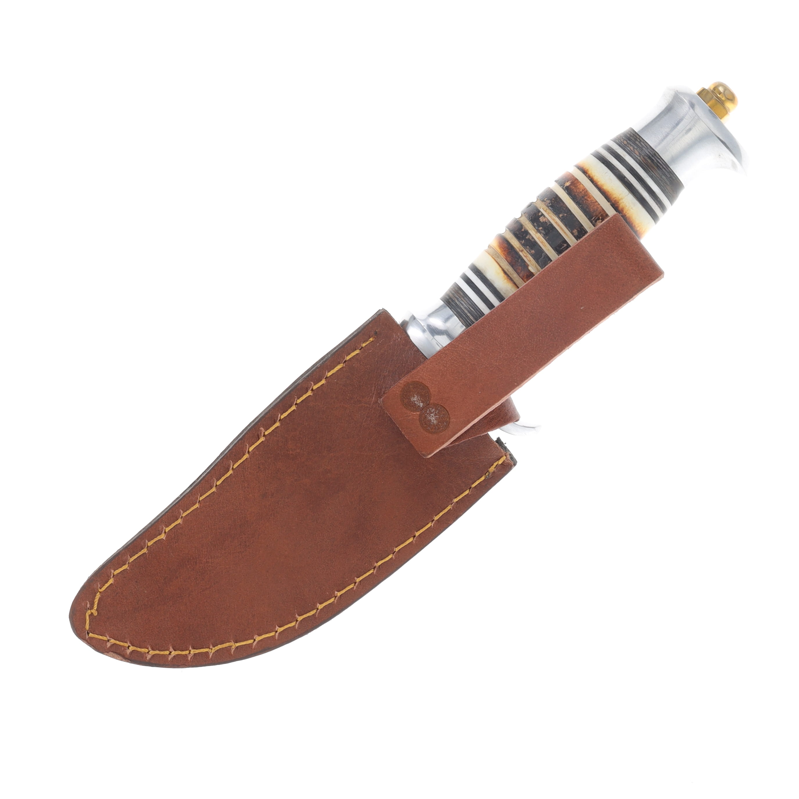 Frost Black Hills Skinner Fixed Blade Knife Grooved Torched Bone 5in Clip Point View 3