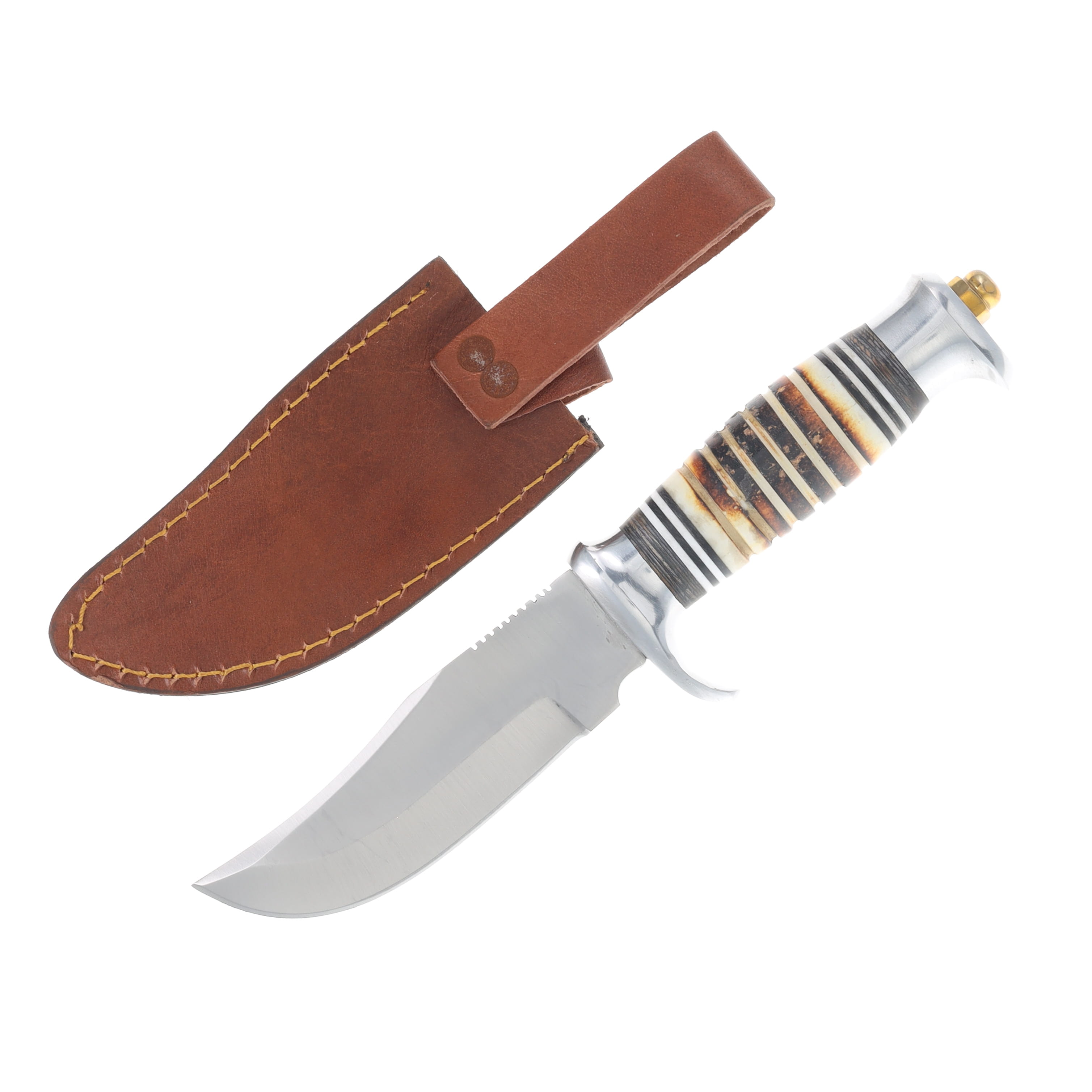 Frost Black Hills Skinner Fixed Blade Knife Grooved Torched Bone 5in Clip Point View 2