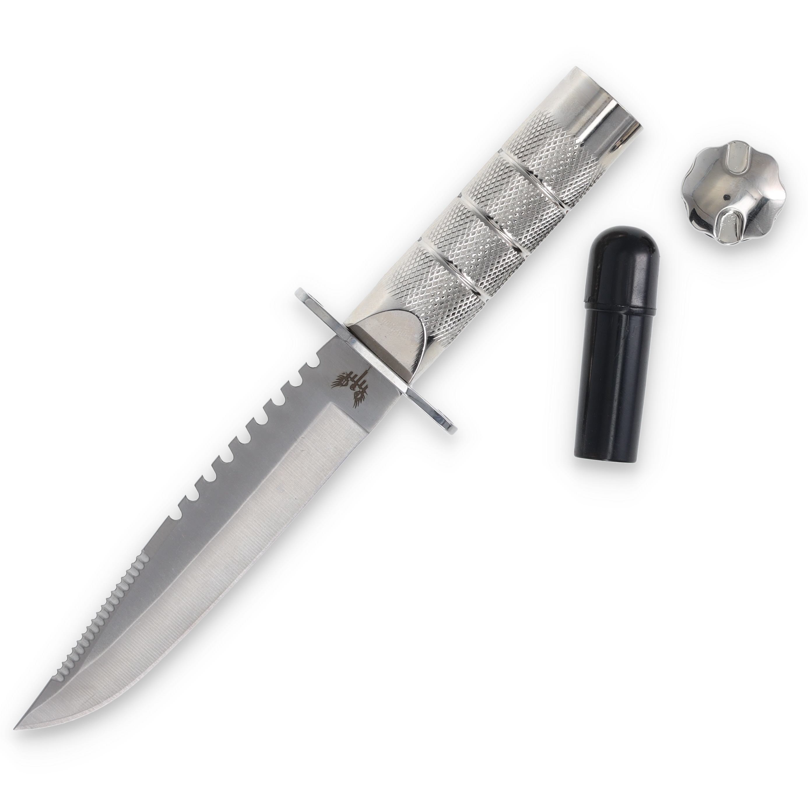 Combat Ready Survival Knife Silver 4.63in Satin Clip Point Fixed Blade CBR375 View 2