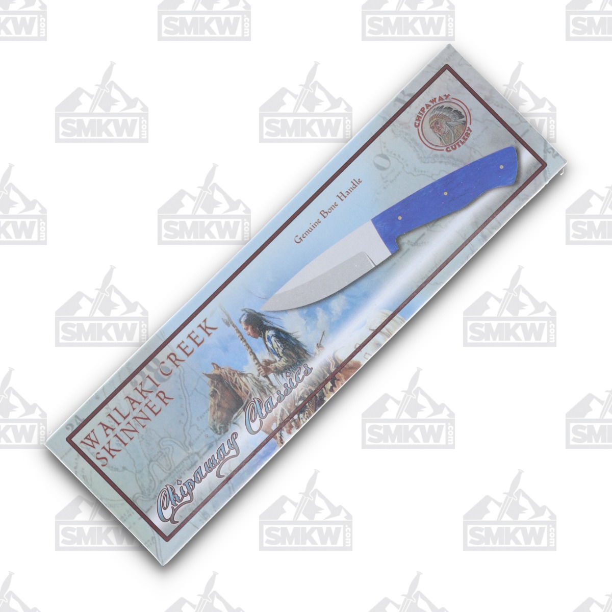 Frost Chipaway Cutlery Wailaki Creek Skinner Blue Smooth Bone 3.3” Satin Drop Point FRCW646BLSB View 13