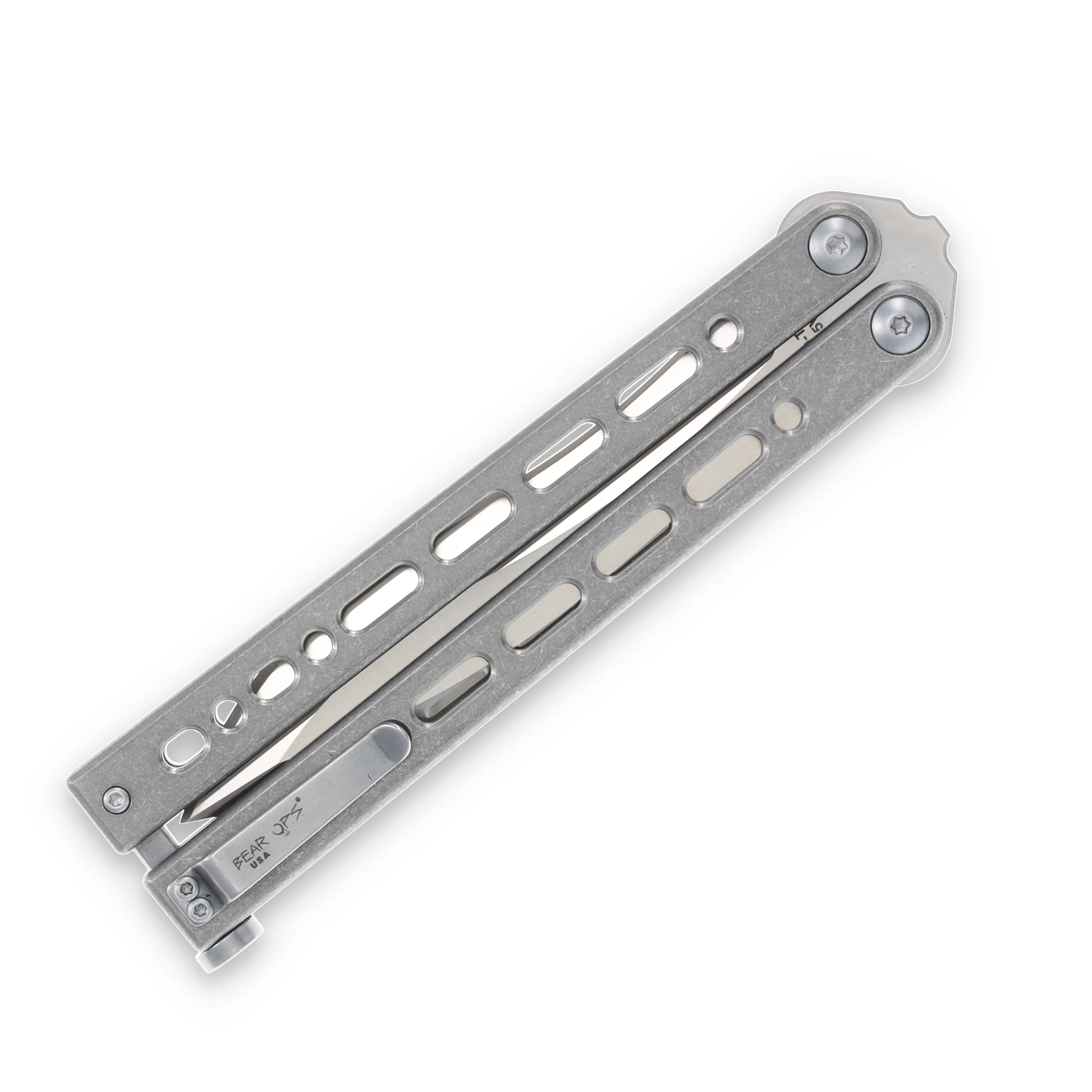 Bear & Son SMKW Exclusive Bear Song VII Balisong Titanium Kukri BRB840TIS35 View 2