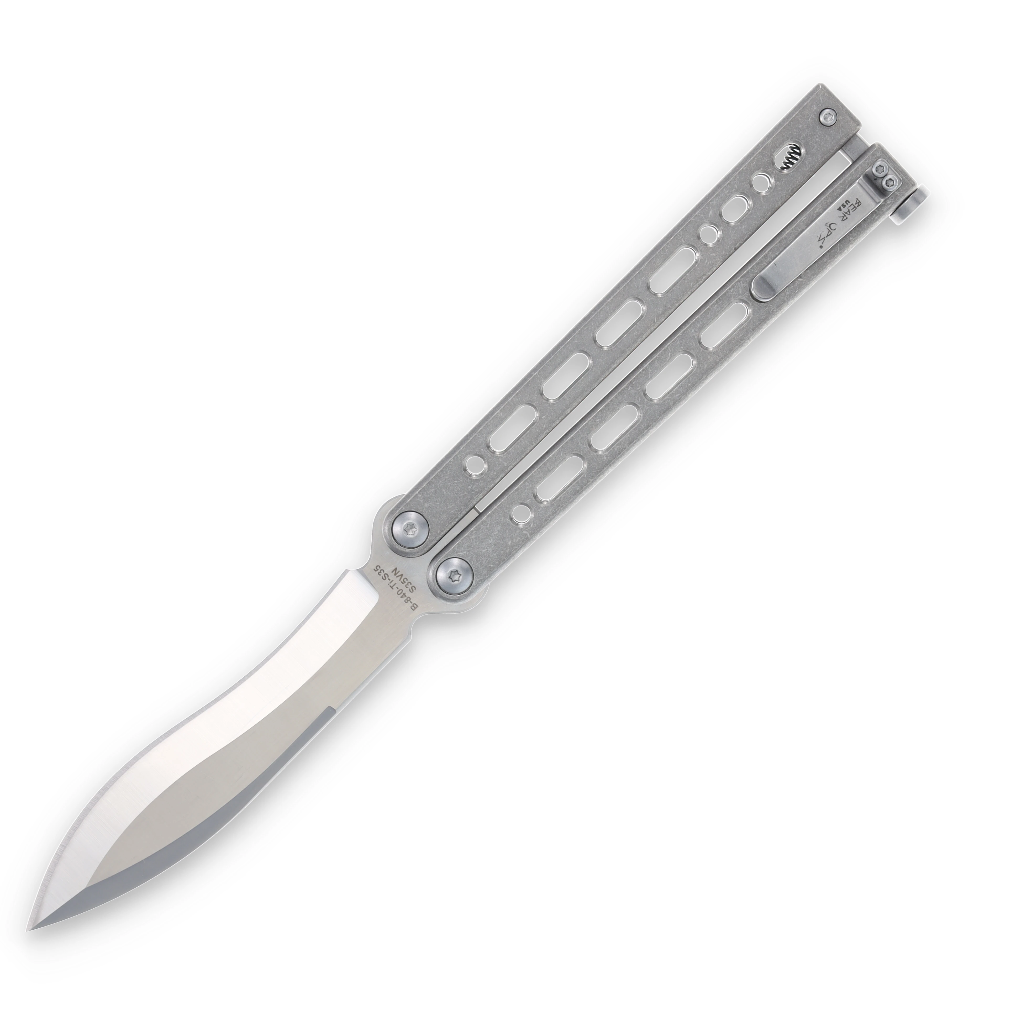 Bear & Son SMKW Exclusive Bear Song VII Balisong Titanium Kukri BRB840TIS35 View 1