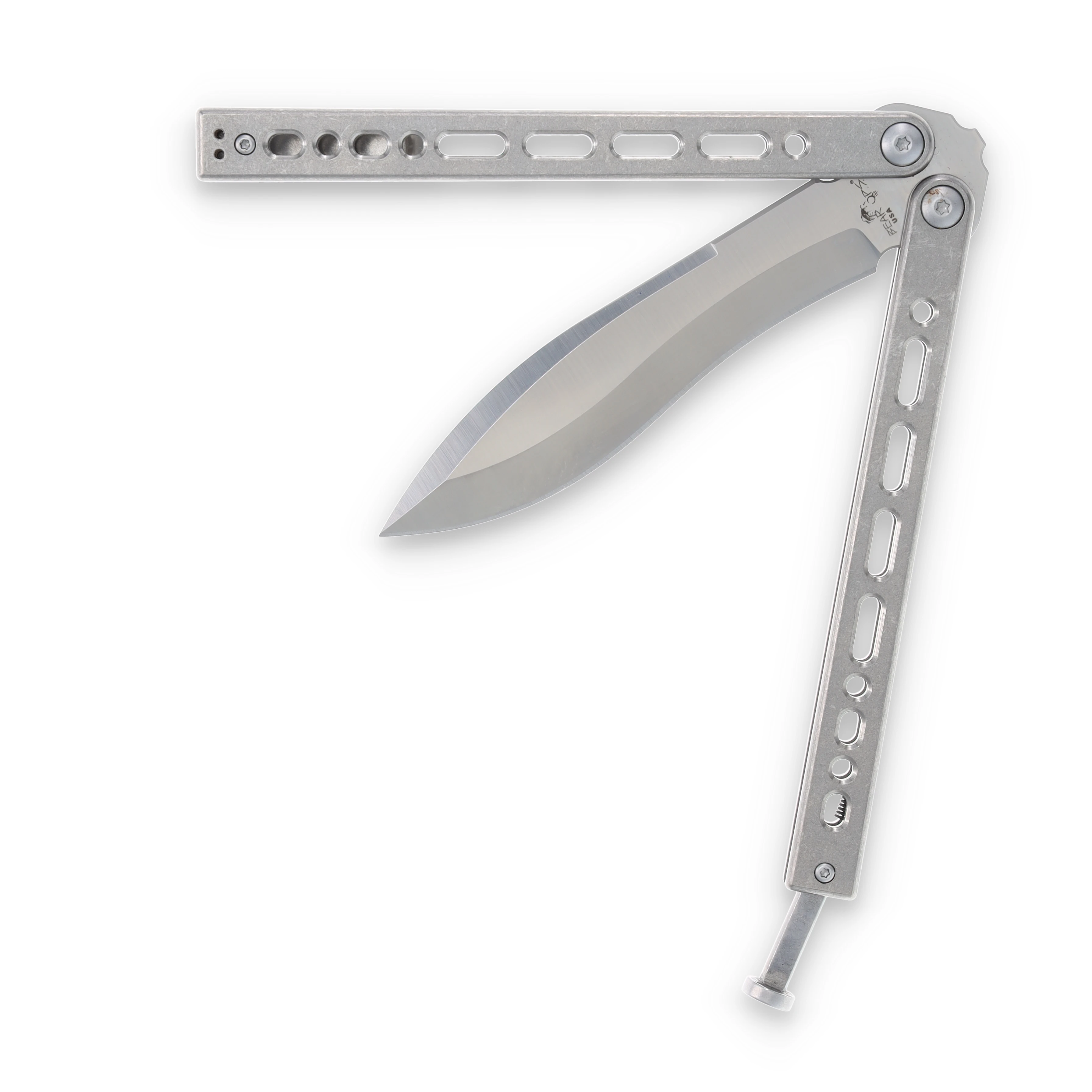Bear & Son SMKW Exclusive Bear Song VII Balisong Titanium Kukri BRB840TIS35 View 4