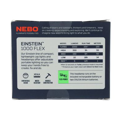 NEBO Einstein 1000 FLEX Headlamp Black 1000 Lumens 5-Modes View 9
