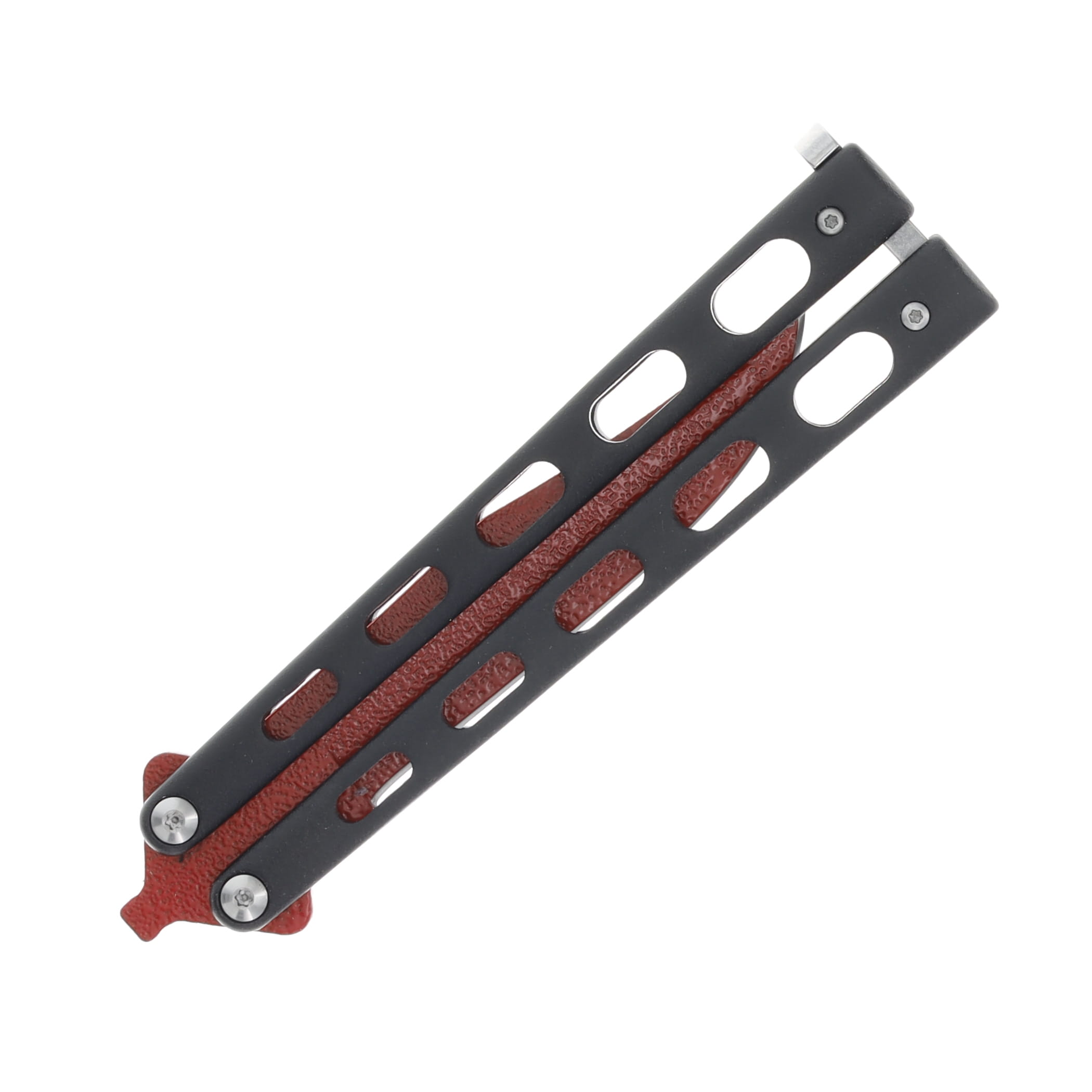 Bear & Son Widow Series 4" Black & Red Butterfly Knife BRW114B View 3