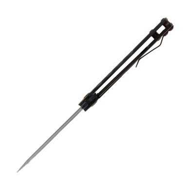 Medford Praetorian Slim Folding Knife PVD Tanto and Handles with Bronze Hardware  MKF2084PT-30PV-T1C1-Q4 View 4
