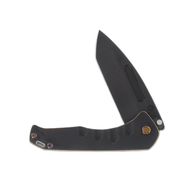 Medford Praetorian Slim Folding Knife PVD Tanto and Handles with Bronze Hardware  MKF2084PT-30PV-T1C1-Q4 View 5