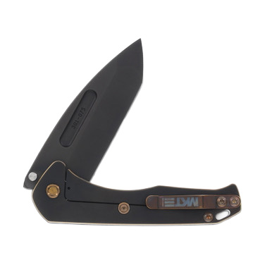 Medford Praetorian Slim Folding Knife PVD Tanto and Handles with Bronze Hardware  MKF2084PT-30PV-T1C1-Q4 View 6