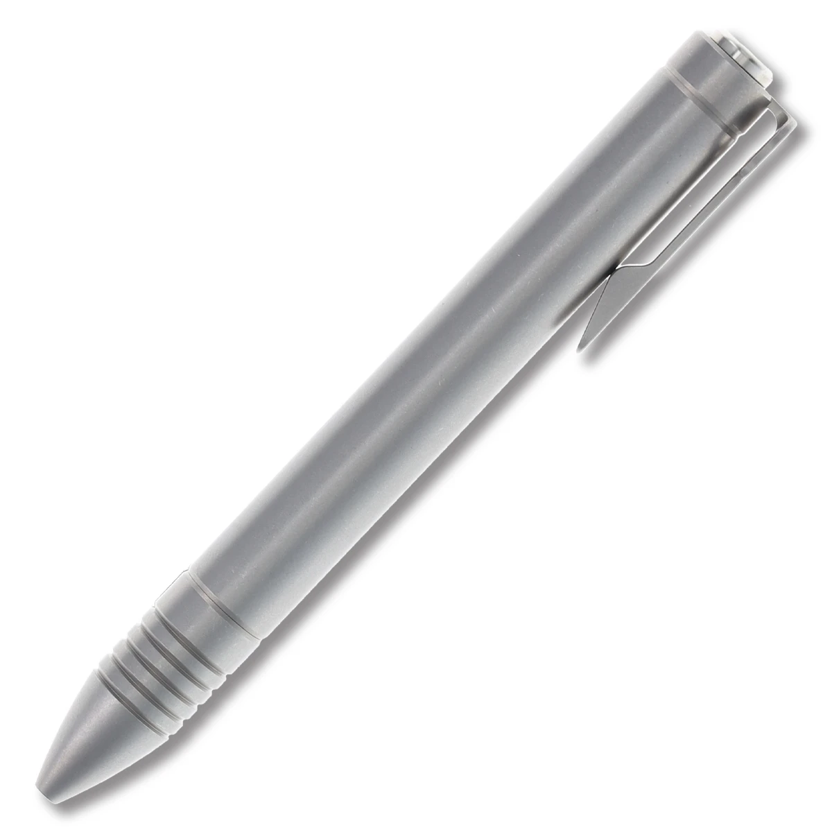 Chaves Knives Ultramar Bolt Action Pen Solid Stonewashed Titanium PENBASSWTI View 3