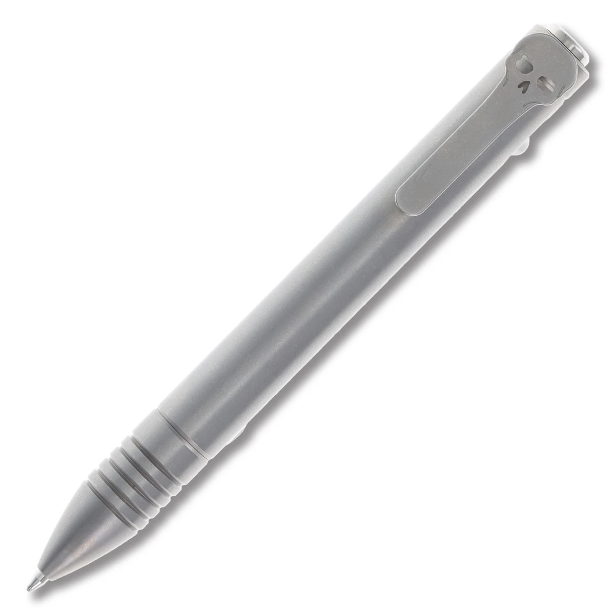 Chaves Knives Ultramar Bolt Action Pen Solid Stonewashed Titanium PENBASSWTI View 1