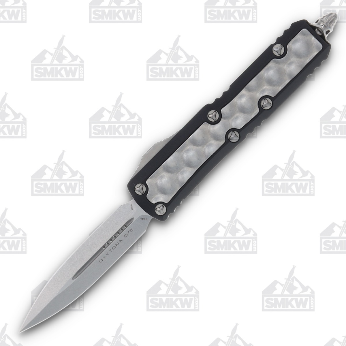 Microtech Daytona OTF Auto Signature Series Bubble Inlay Stonewashed DE Dagger Blade AUMT12610BIS View 1