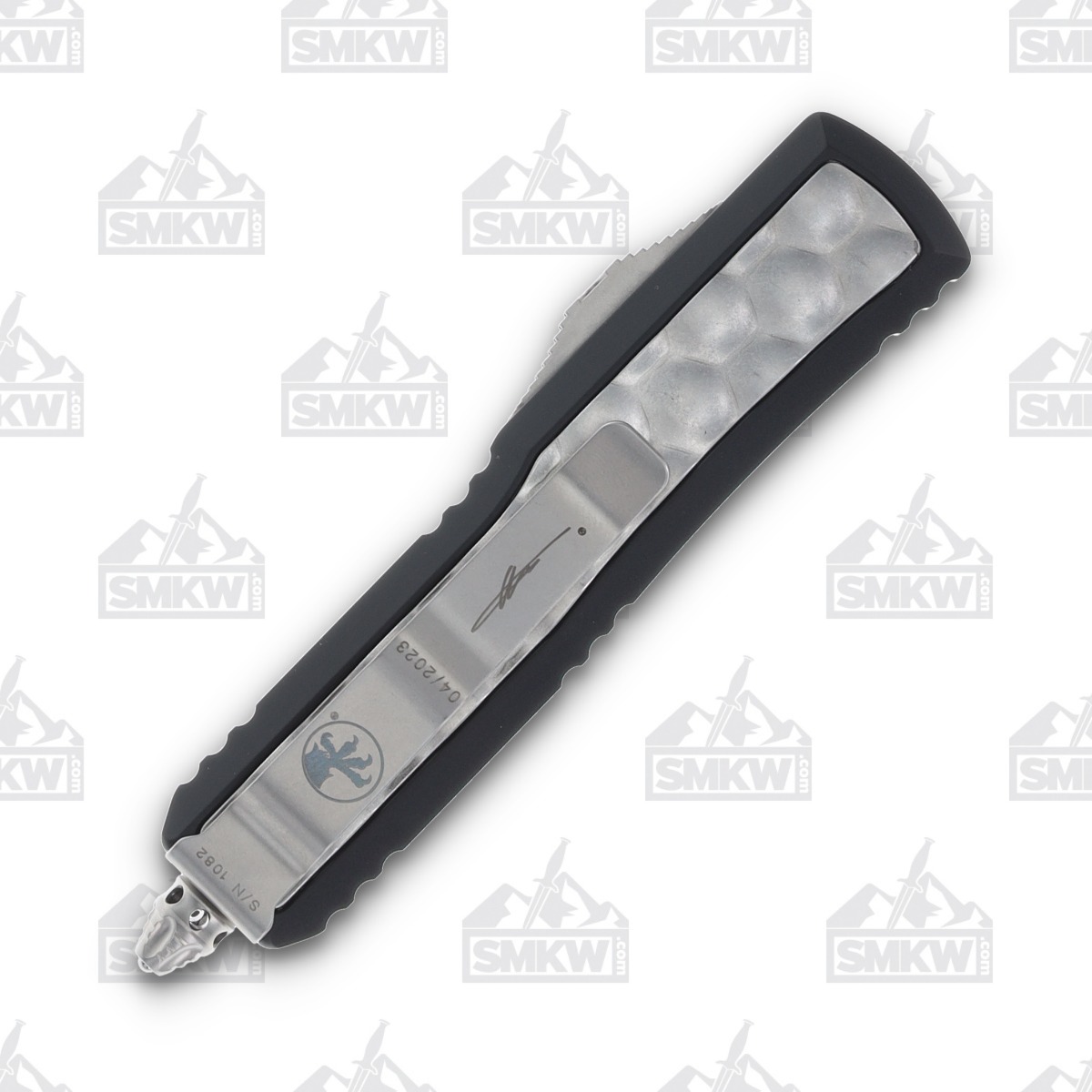 Microtech Daytona OTF Auto Signature Series Bubble Inlay Stonewashed DE Dagger Blade AUMT12610BIS View 4