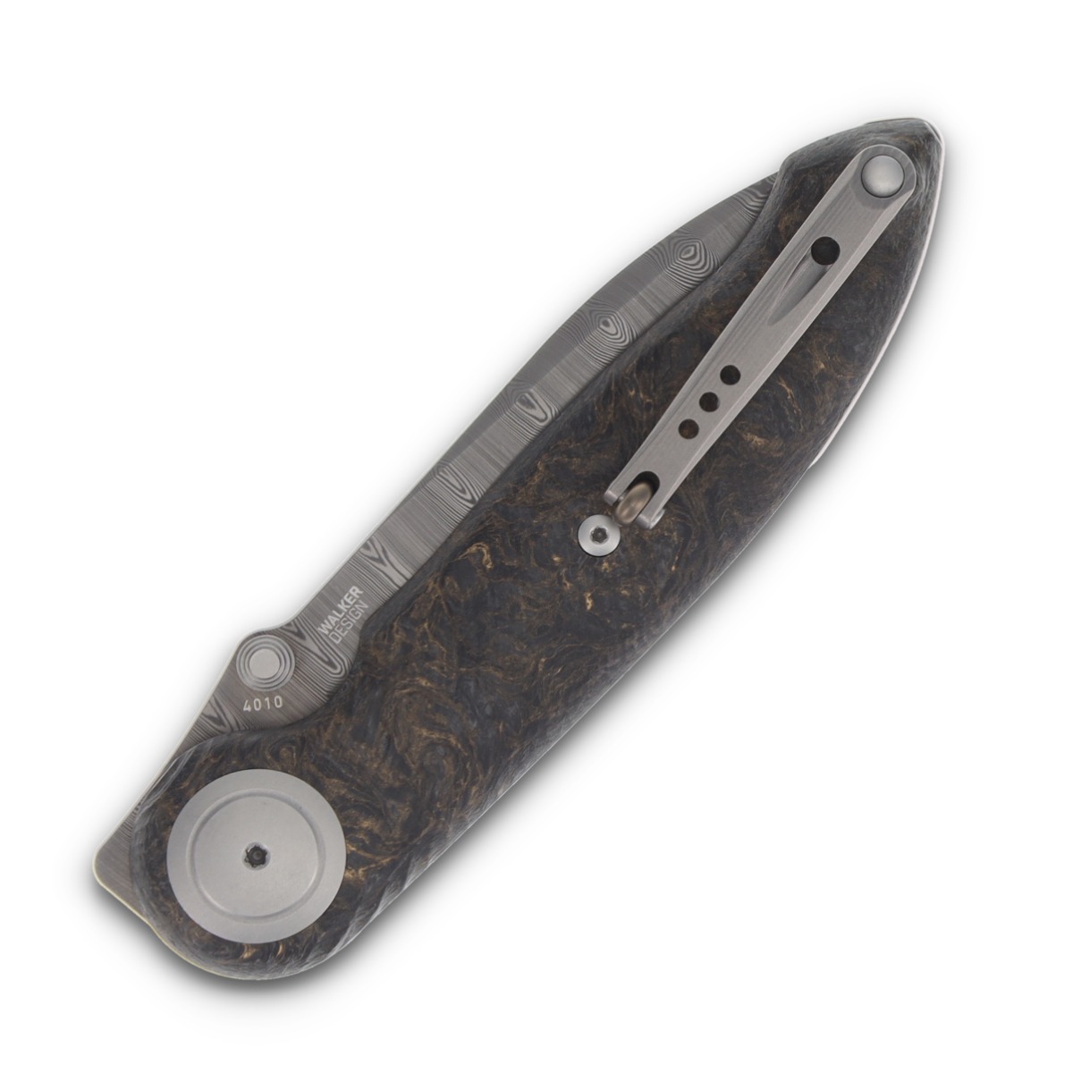 CRKT Michael Walker Pursue Folding Knife 3.15in Damasteel Drop Point CR4010 View 2