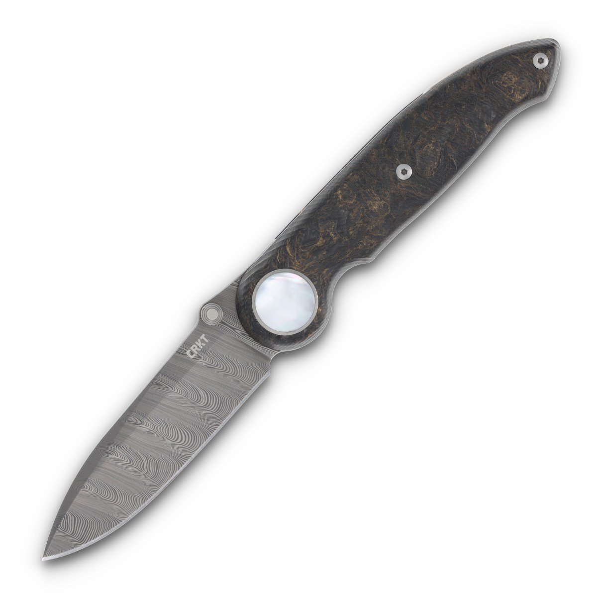 CRKT Michael Walker Pursue Folding Knife 3.15in Damasteel Drop Point CR4010 View 1