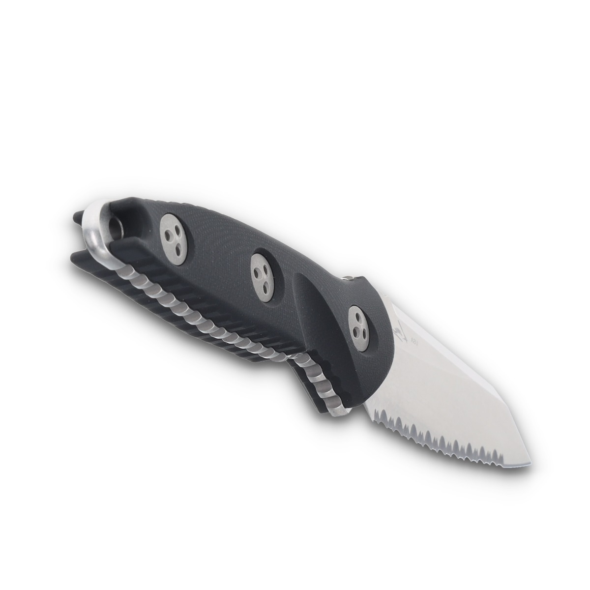 Microtech SOCOM Alpha Mini Warcom Fixed Blade 3.72in Stonewash Serrated Blade MT93M12 View 5