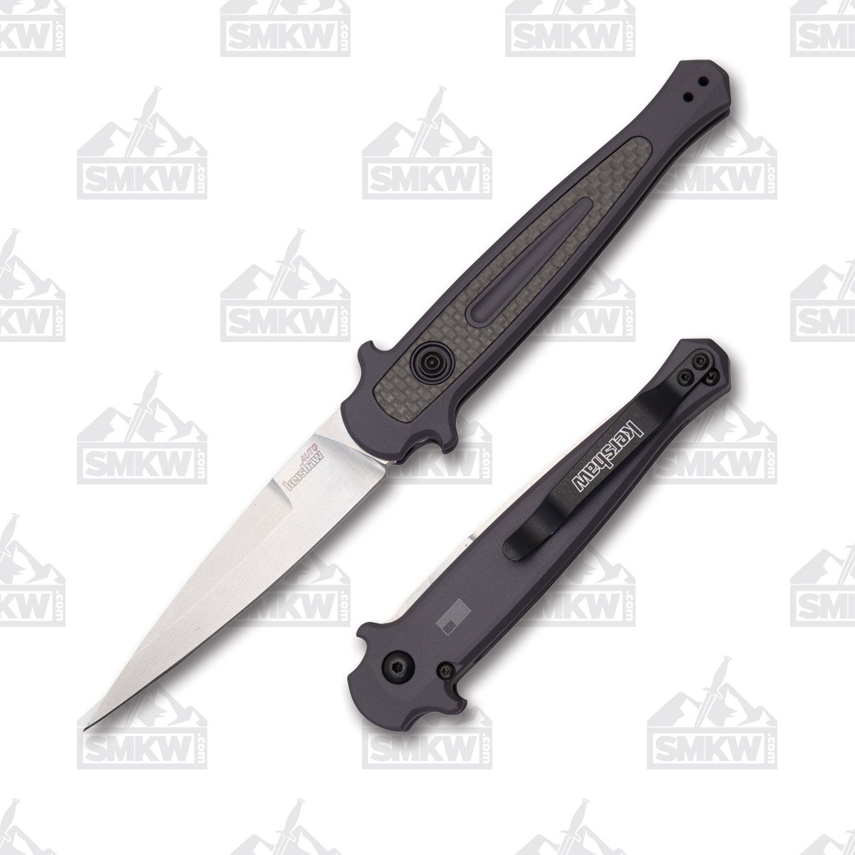 Kershaw Launch 8 Gray Automatic Knife Stonewash 3.5in Spear Point AUKS7150 View 1
