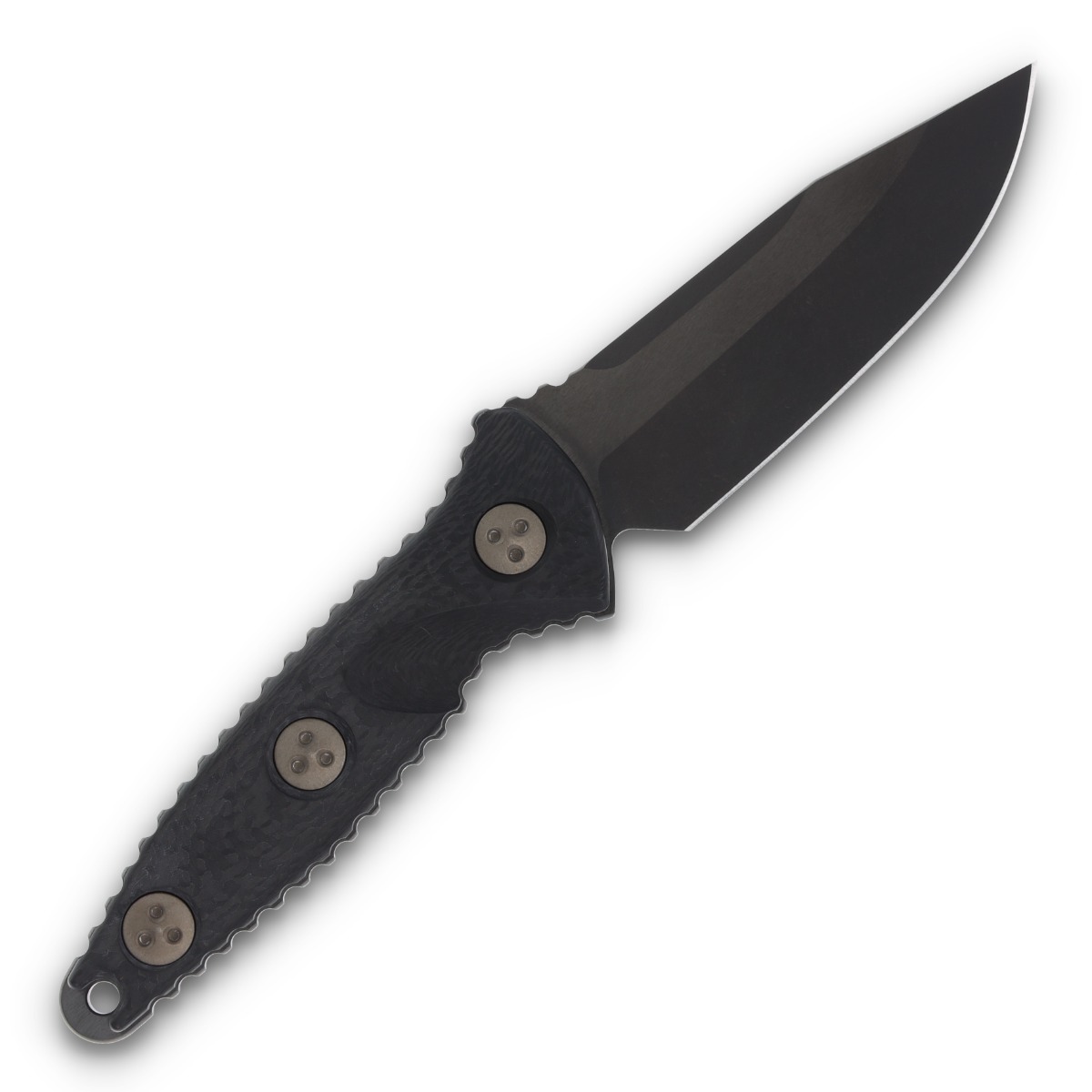 Microtech SOCOM Alpha Mini Signature Series Fixed Blade Knife (S/E Black DLC | Carbon Fiber) MT113M1DLCCFS View 2