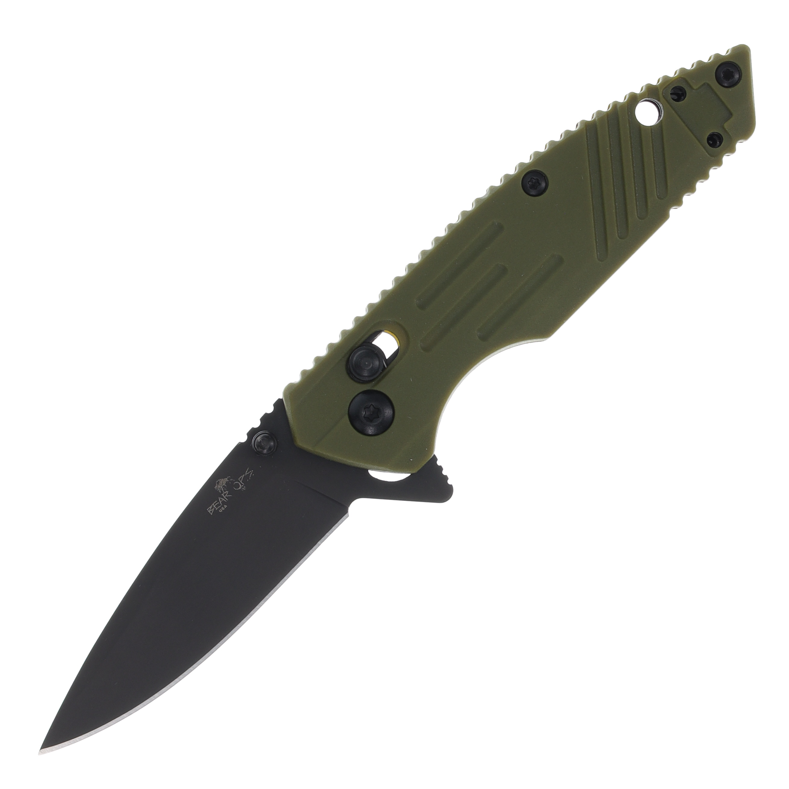 Bear OPS Rancor IX Slide Lock Folding Knife (OD Green, Plain Edge) BRMC-900-OD7-B View 1