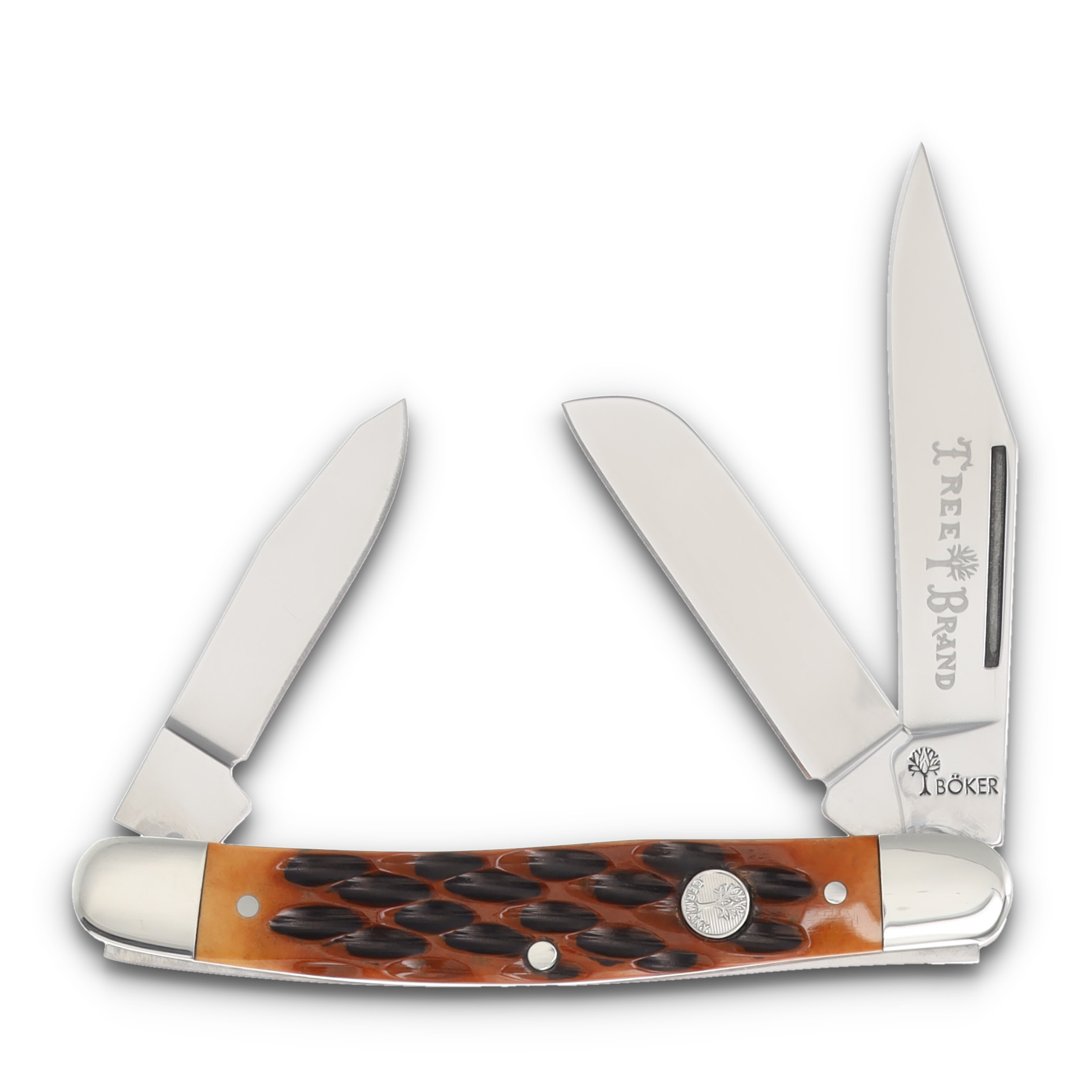 Boker Medium Stockman Folding Knife Traditional Series 2.0 Jigged Brown Bone BK110852 View 1