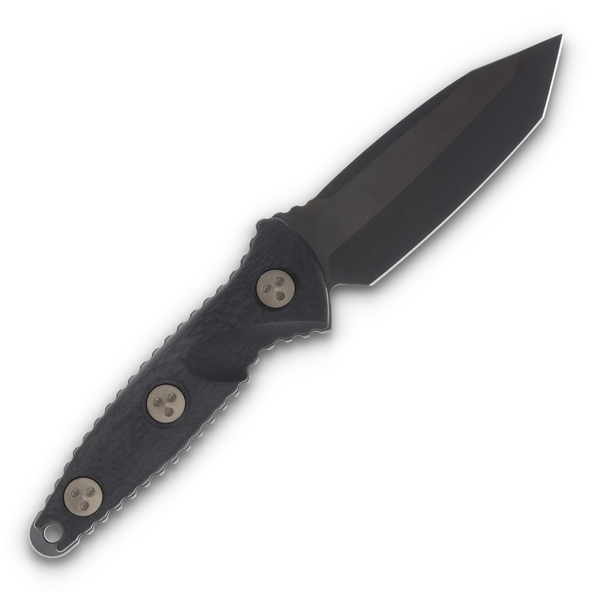 Microtech Signature Series Socom Alpha Mini Fixed Blade Carbon Fiber 3.72in DLC Tanto MT114M1DLCCFS View 2