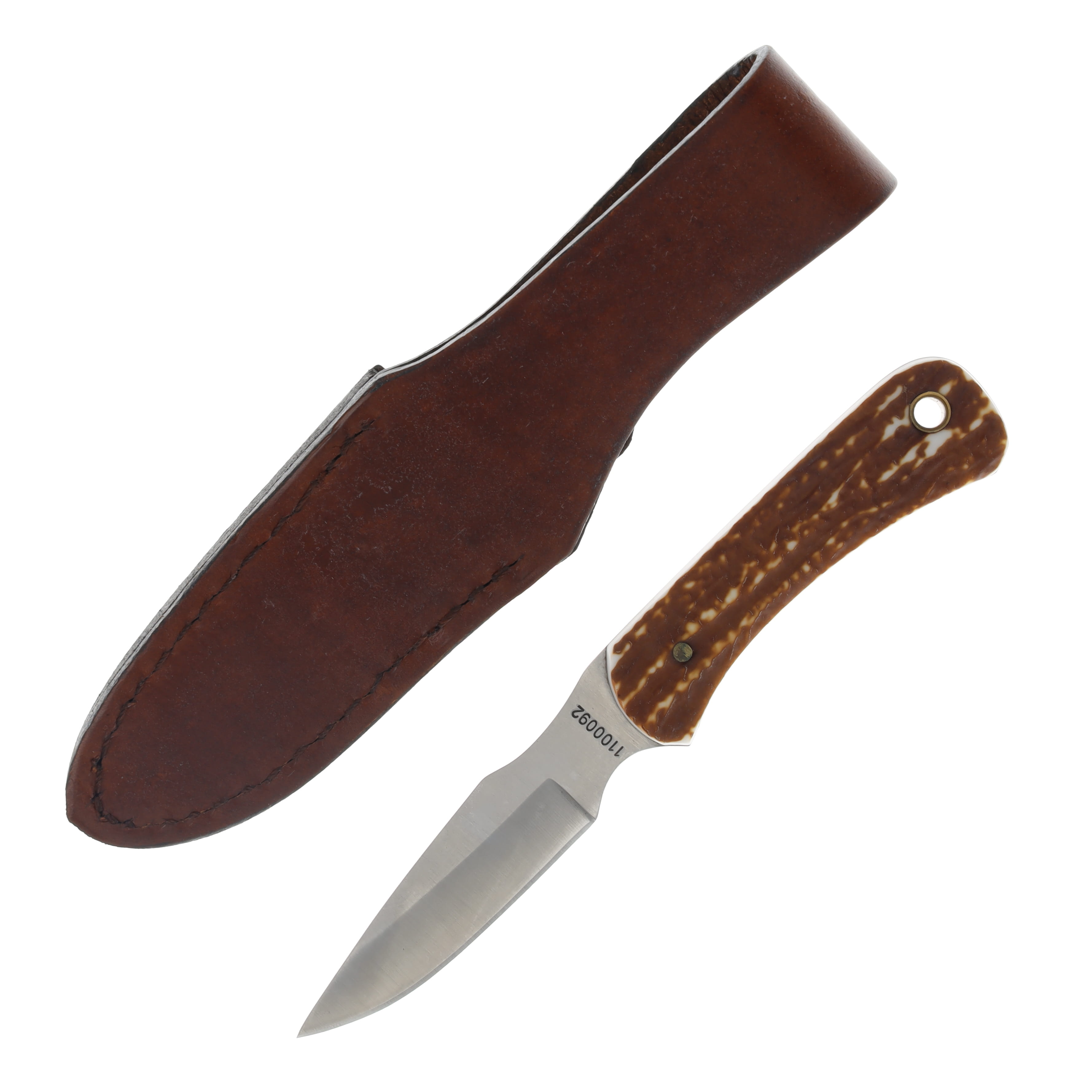 Schrade Uncle Henry Next Gen 301UH Fixed Blade Staglon 3.15in Satin Drop Point 1100092 View 1