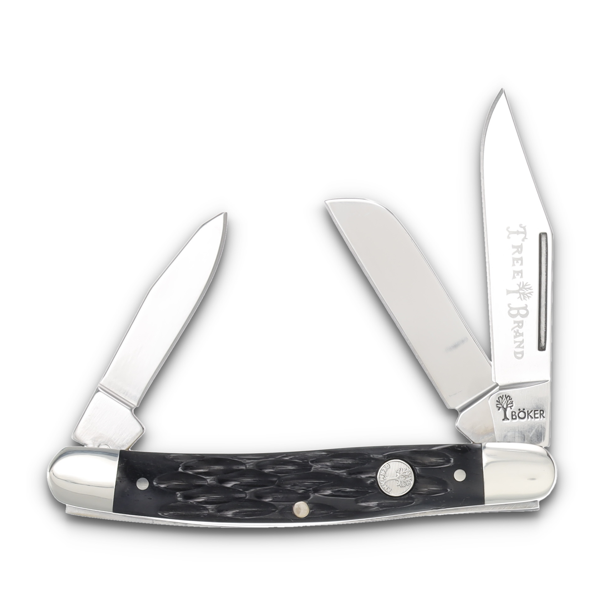 Boker Traditional Series 2.0 Medium Stockman Folding Knife Jigged Black Bone BK110853 View 1