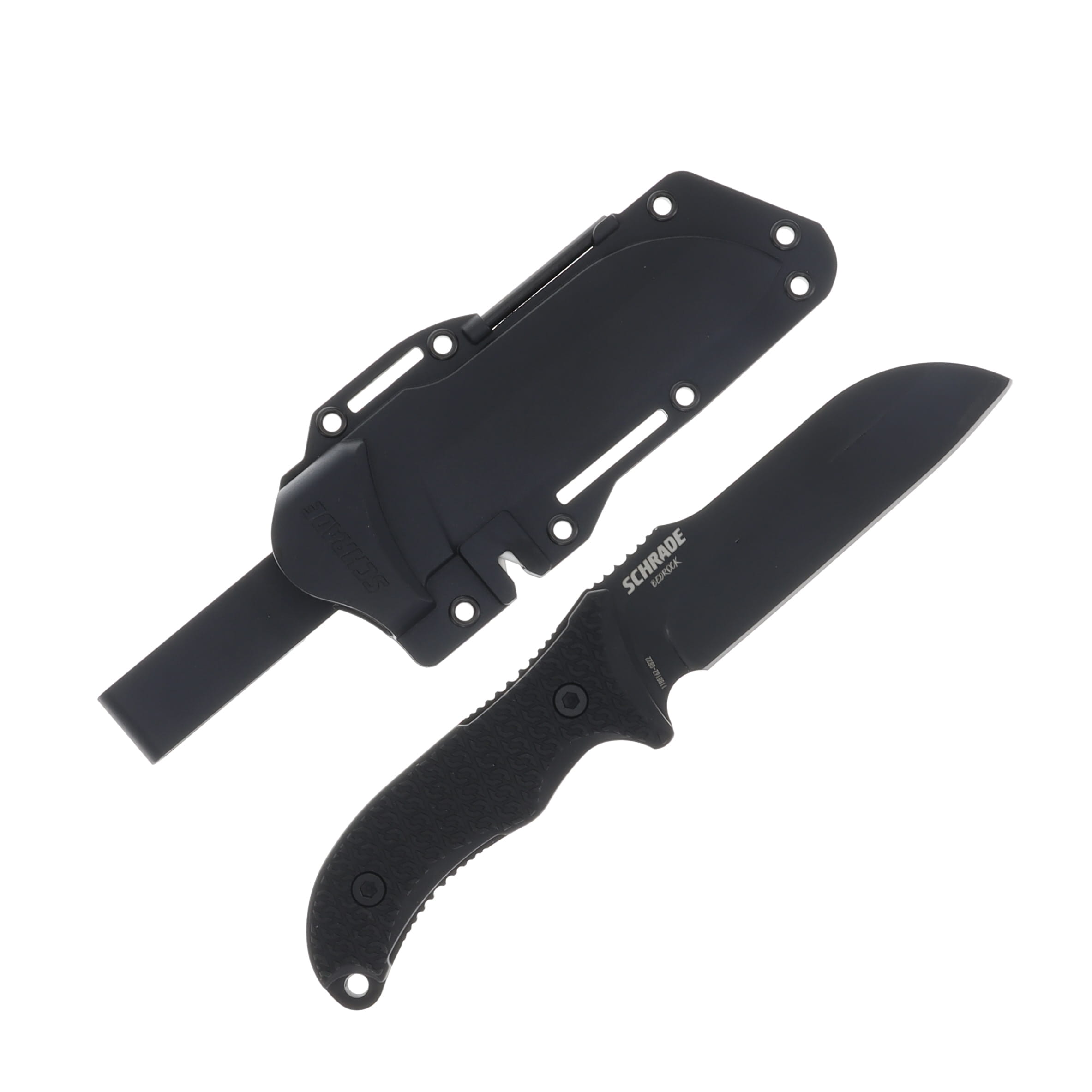 Schrade Bedrock Delta Class 4.25 Inch Plain Black Powder Sheepsfoot 1182514 View 1