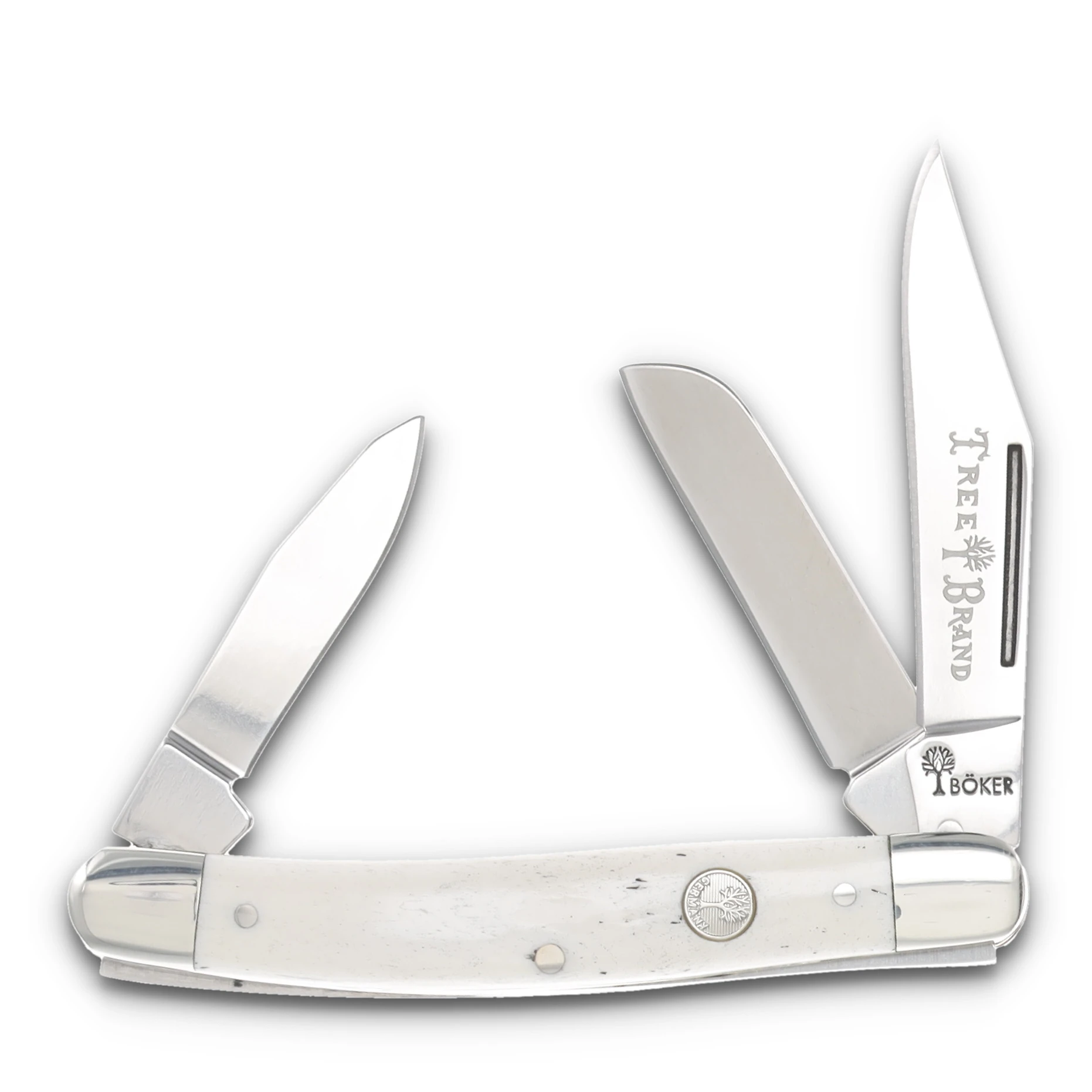 Boker Medium Stockman Folding Knife Traditional Series 2.0 Smooth White Bone BK110854 View 1