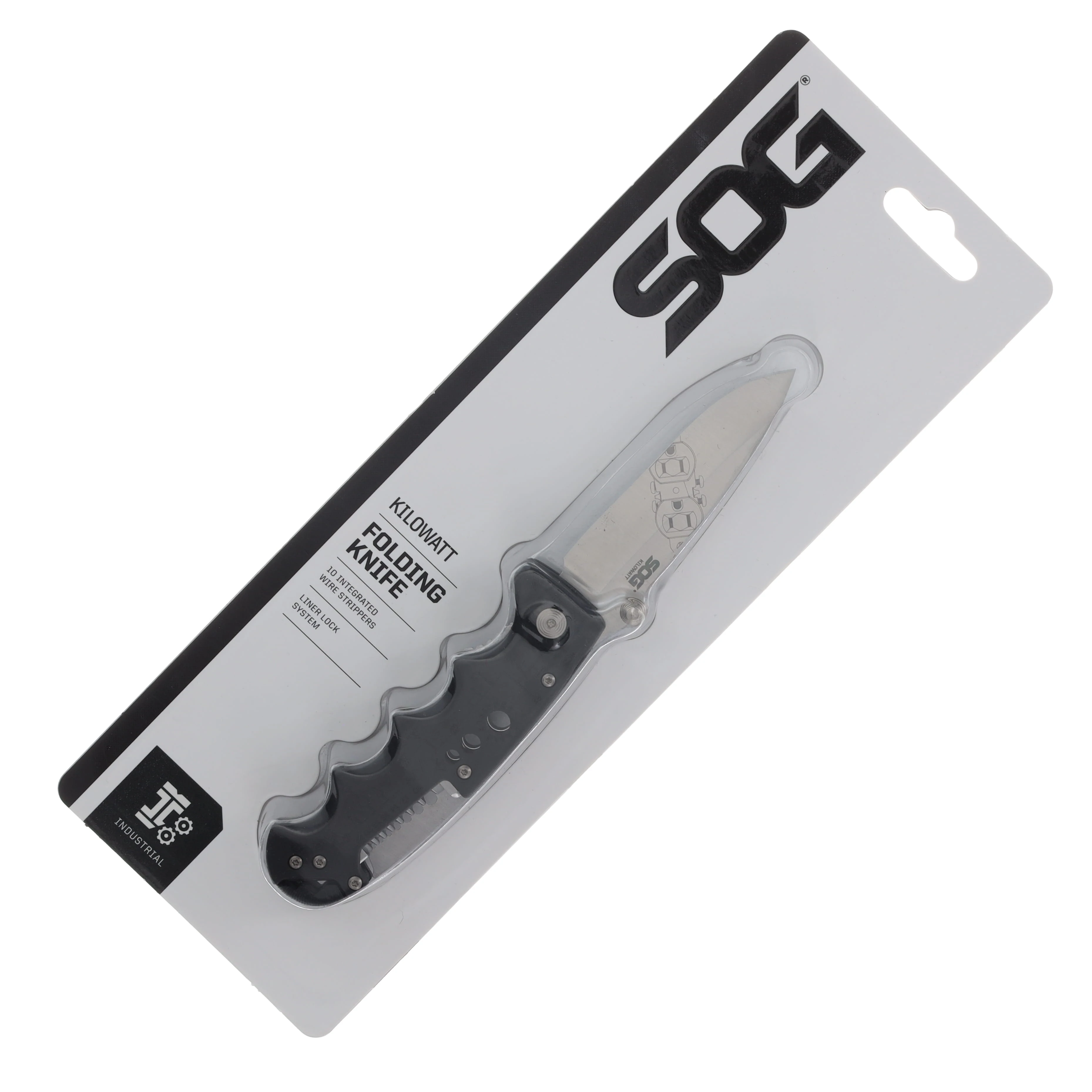SOG Kilowatt Folding Knife Black GRN Handle 3.4in AUS-8 Clip Point Blade SOGEL01 View 11