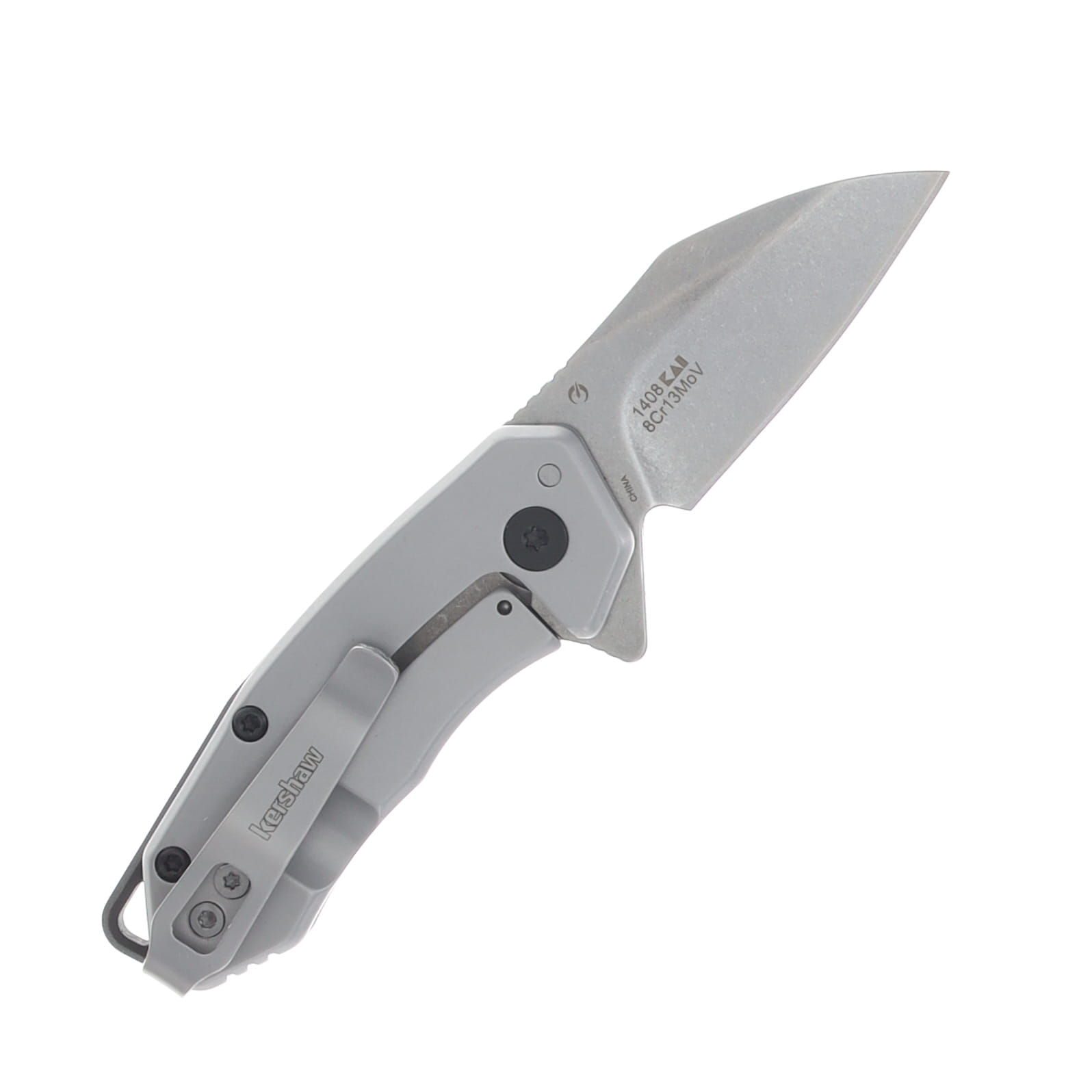Kershaw Rate Bead Blasted 1.85in Plain Stonewash Wharncliffe KS1408 View 2