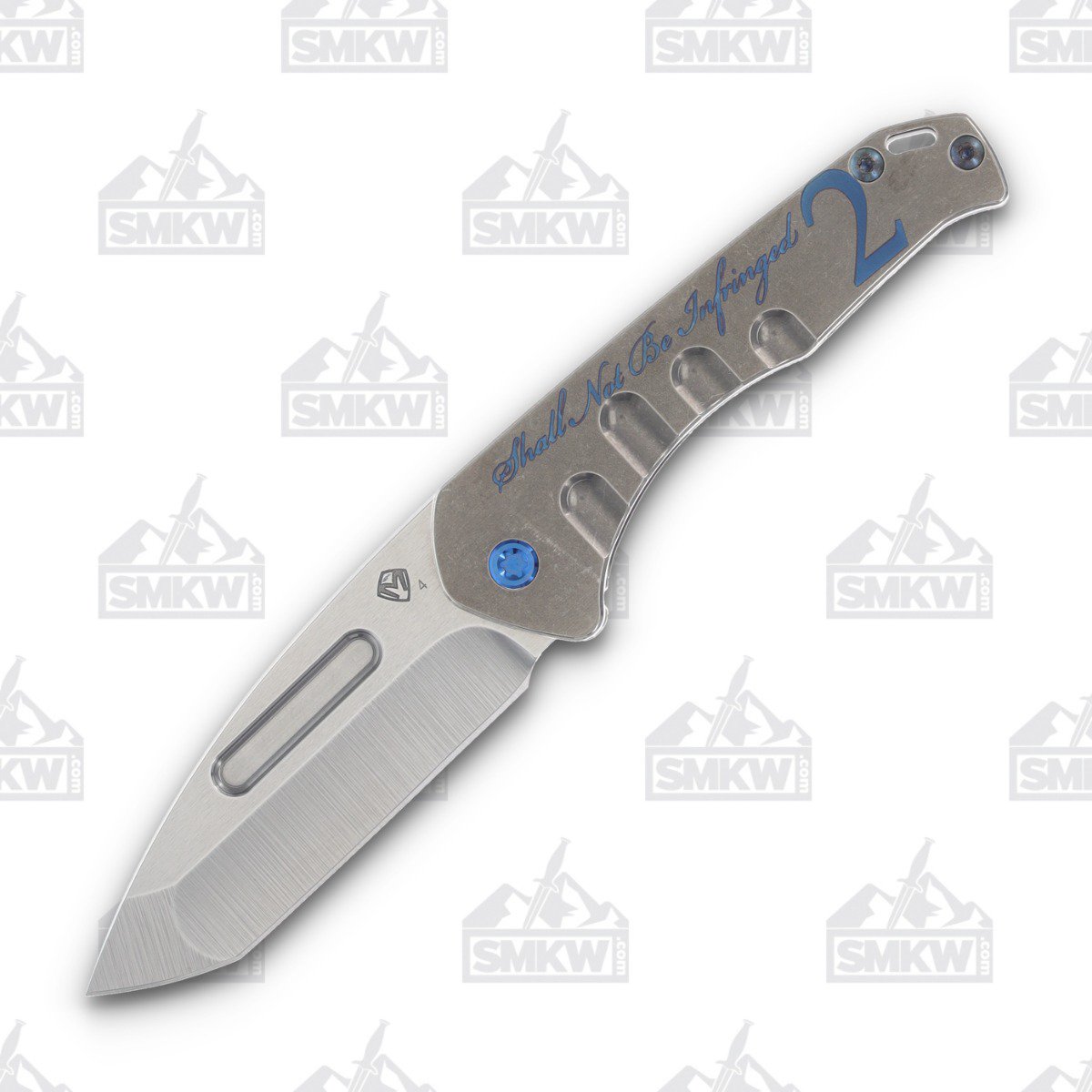 Medford Praetorian Slim 3.25in Tanto Blade Second Amendment Blue MK2084TT-01TM-T2C2-Q4 View 1