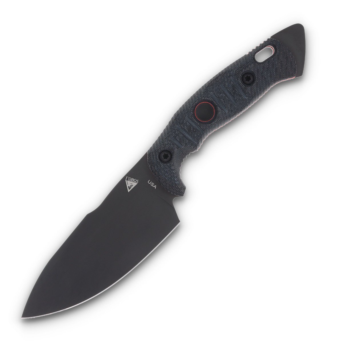 Fobos Alaris Fixed Blade Micarta Black-Red 4.92 In CPM 3V Tool Steel PVD Drop Point FOB035 View 1