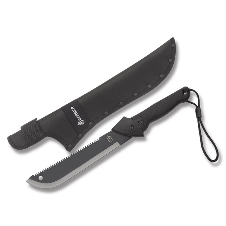 Gerber Gator Junior 10.75in Sawback Machete Black Fixed Blade G759 View 1