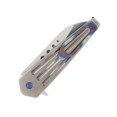 Medford Nosferatu Flipper 3.5in Tumbled Spear Point Blade Flamed View 8