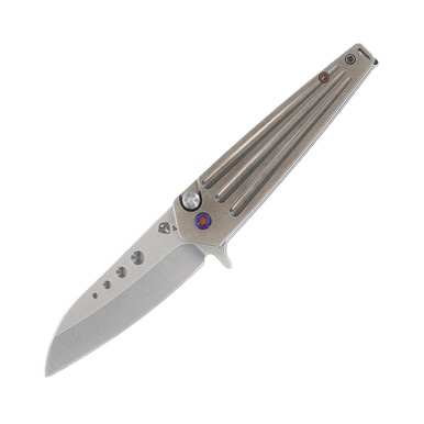 Medford Nosferatu Flipper 3.5in Tumbled Spear Point Blade Flamed View 1