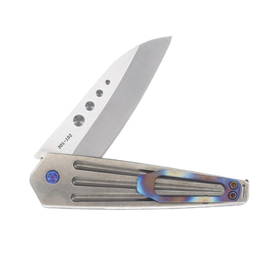 Medford Nosferatu Flipper 3.5in Tumbled Spear Point Blade Flamed View 6