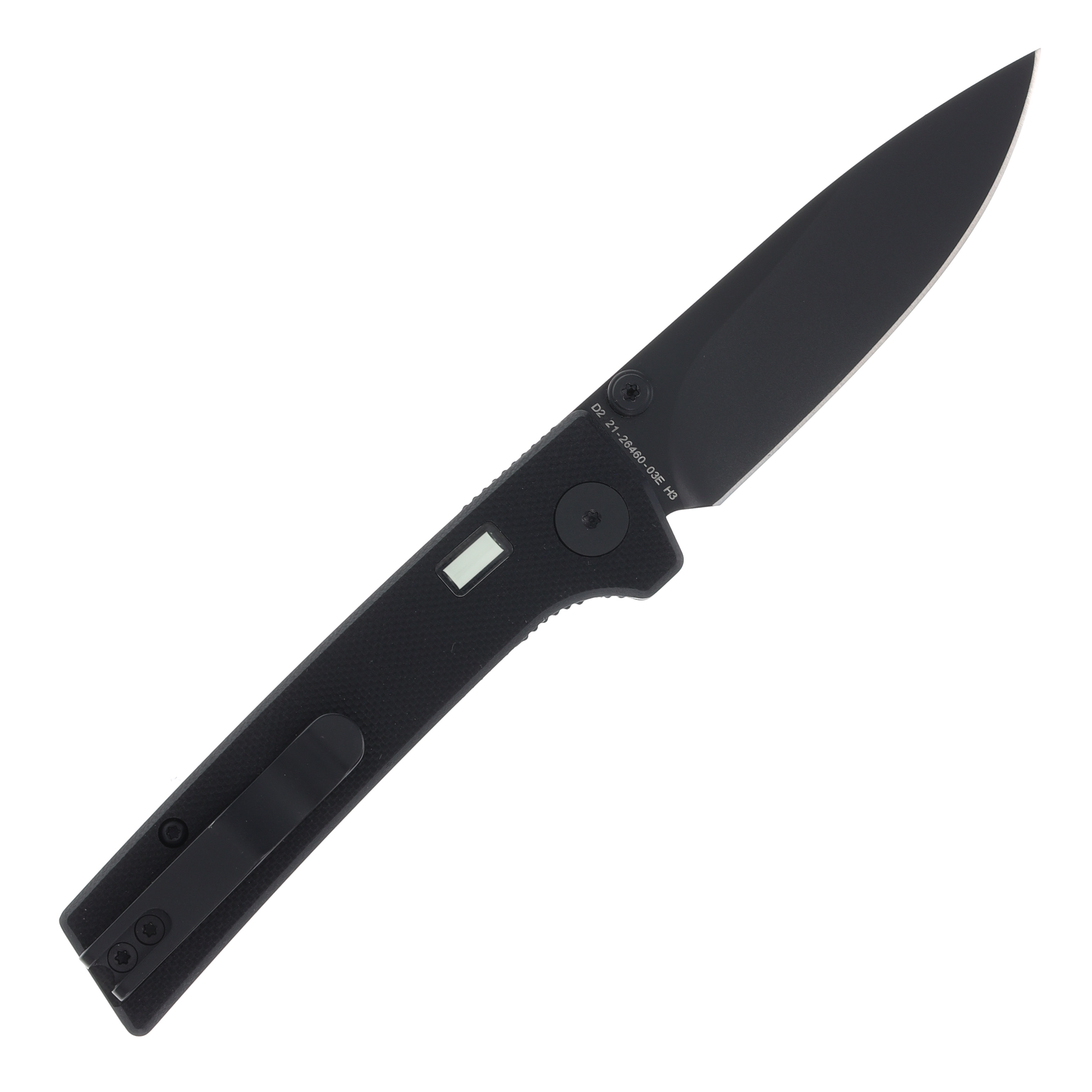 Glow Rhino Fermi Linerlock Folding Knife (Black Thumb Stud) FERMI-Z-G10-Z-D2-XG-ZG View 2