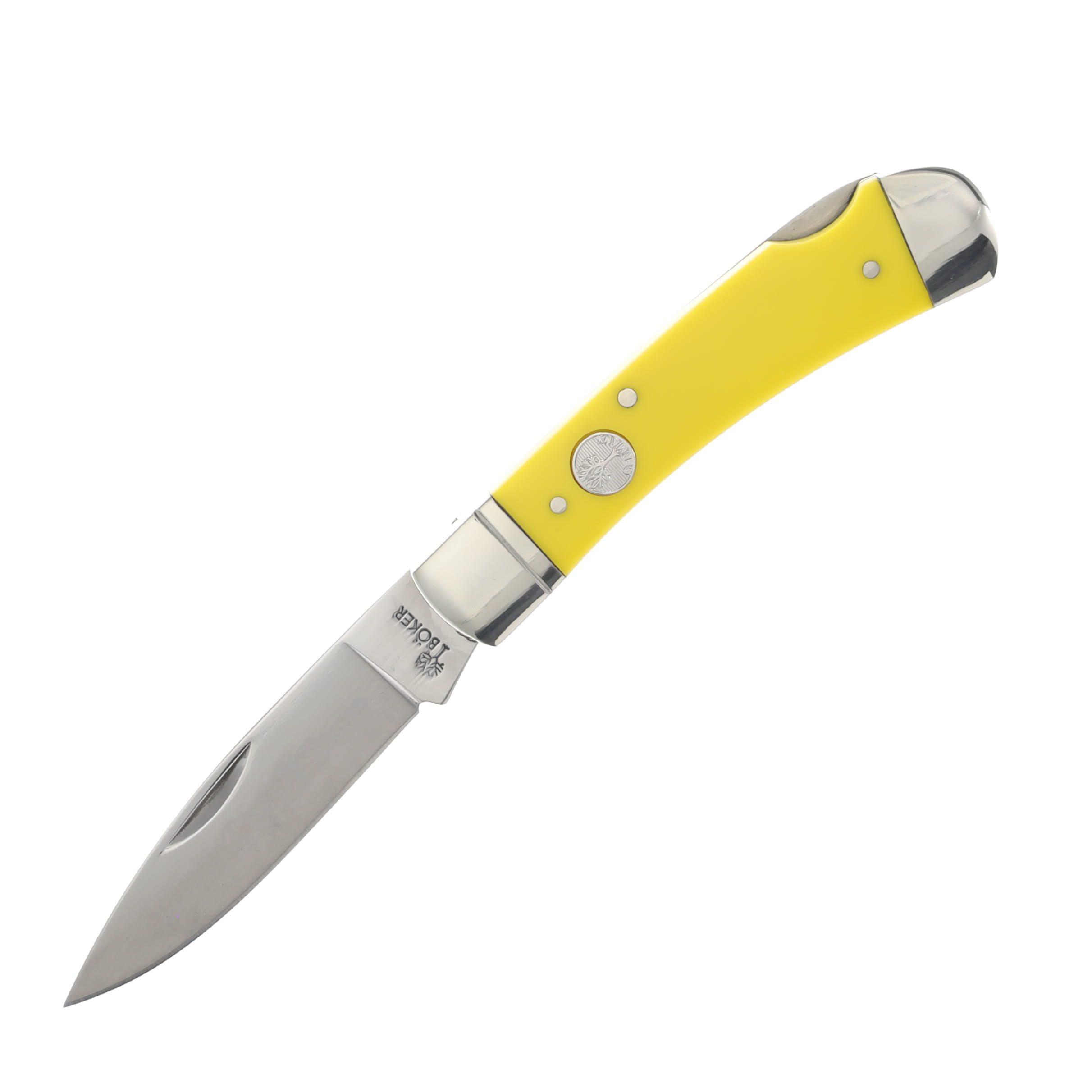 Boker Traditional Series 2.0 Yellow 2.95in Plain Uncoated Drop Point BK110818 View 1