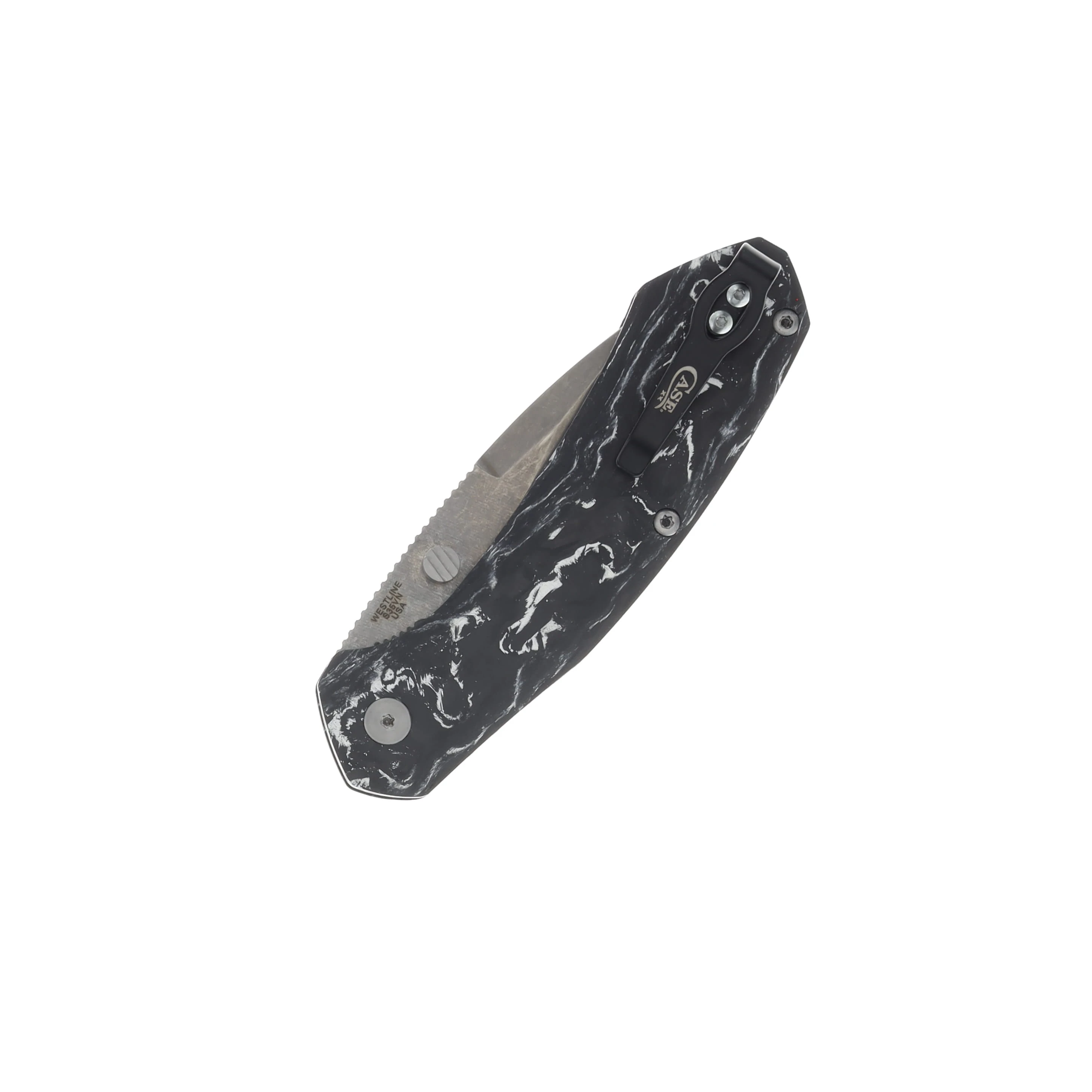 Case Westline Spring-Assisted Linerlock Folding Knife (2023 Blade Show Edition, Black and White Carbon Fiber Weave) CA36555 View 3
